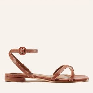 Margaux The Flat Sandal Saddle Nappa